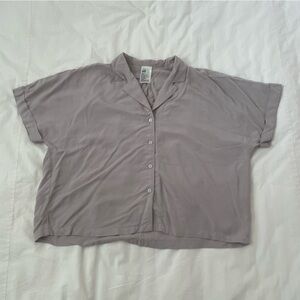 H&M Lavender Short-Sleeve Button-Up Shirt